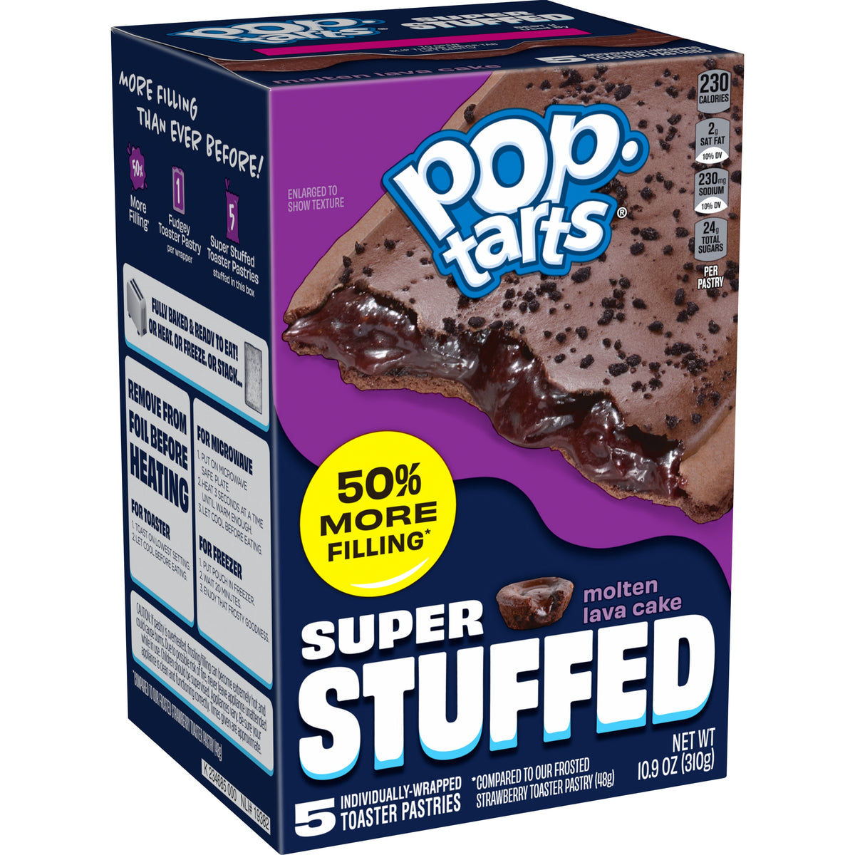 Pop-Tarts Super Stuffed Frosted Molten Lava Cake 310g front of box