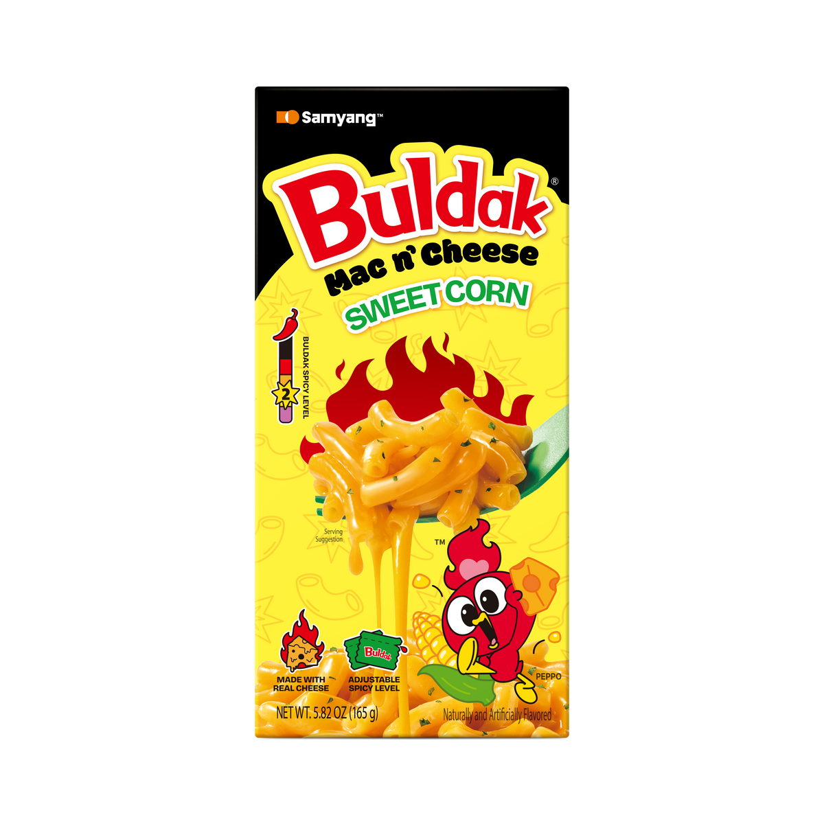 Samyang Buldak Mac n’ Cheese Sweet Corn 165g front of box