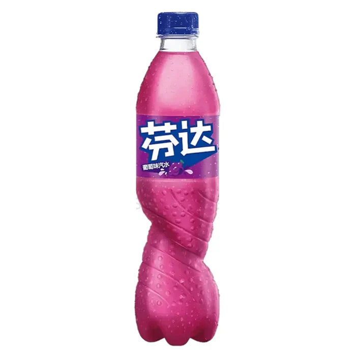 Pink bottle with blue cap on a white background