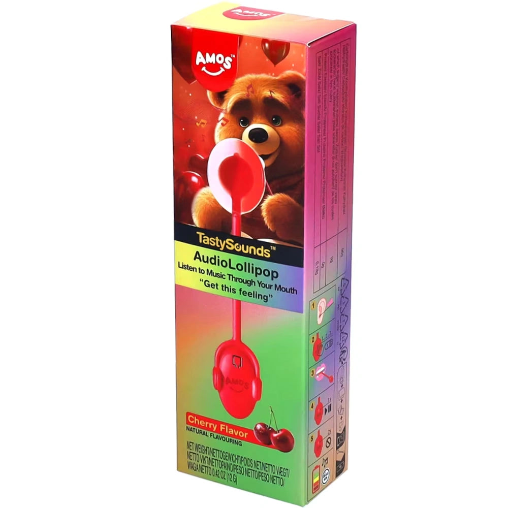 Amos Music Lollipop cherry flavour candy