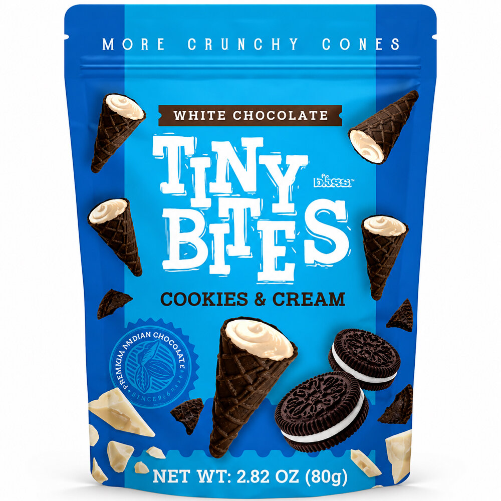 BeeMax Tiny Bites Cookies & Cream 80g front-of-pack