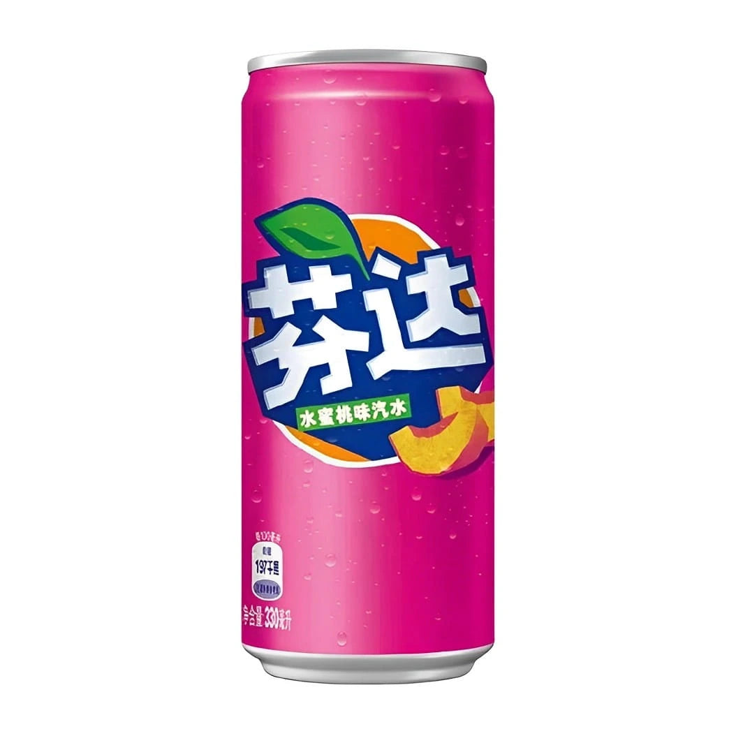 Fanta White Peach soft drink bottle from China 330ml