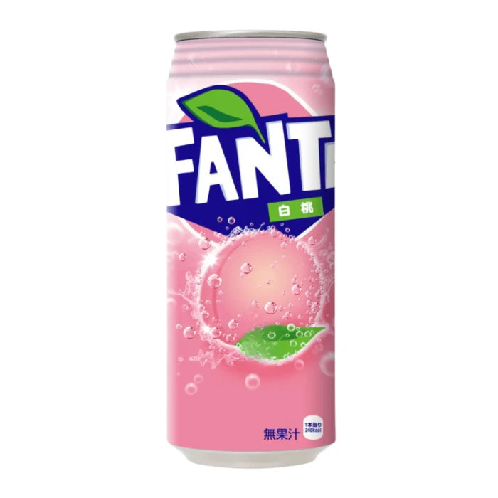 Pink can of Fanta with a white background