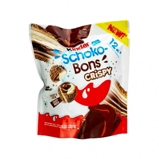 Packaging of Kinder Schoko Bons Crispy on a white background