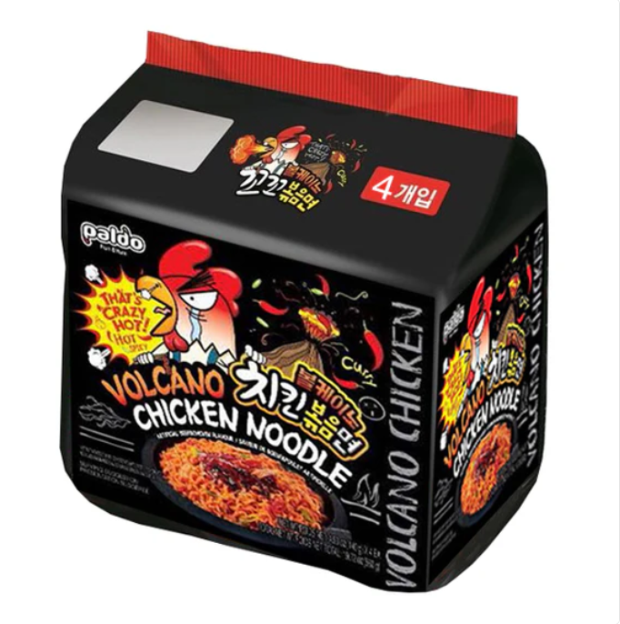 Paldo Volcano Chicken instant noodle four-pack