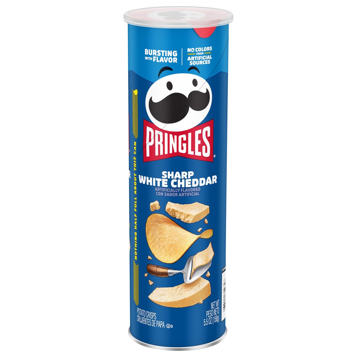 Pringles Sharp White Cheddar 5.5oz front-of-pack
