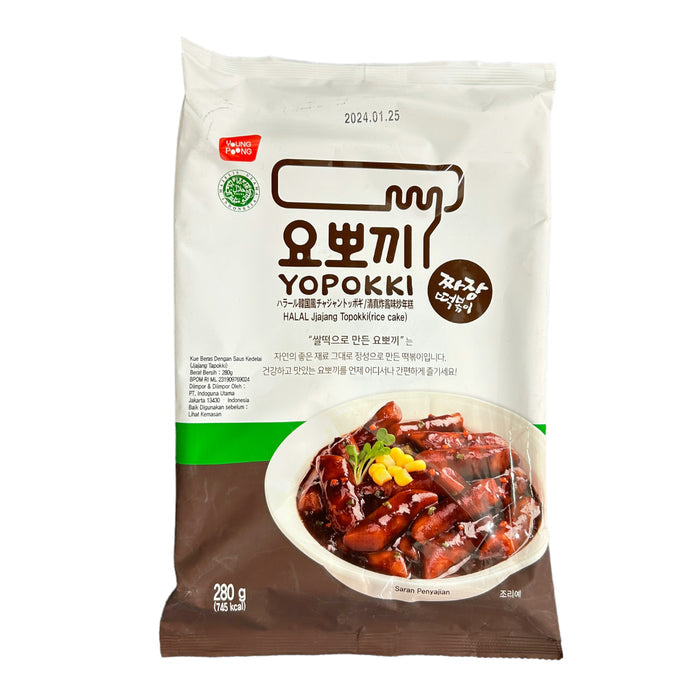 Yopokki Halal Jjajang Topokki 280g front of pack