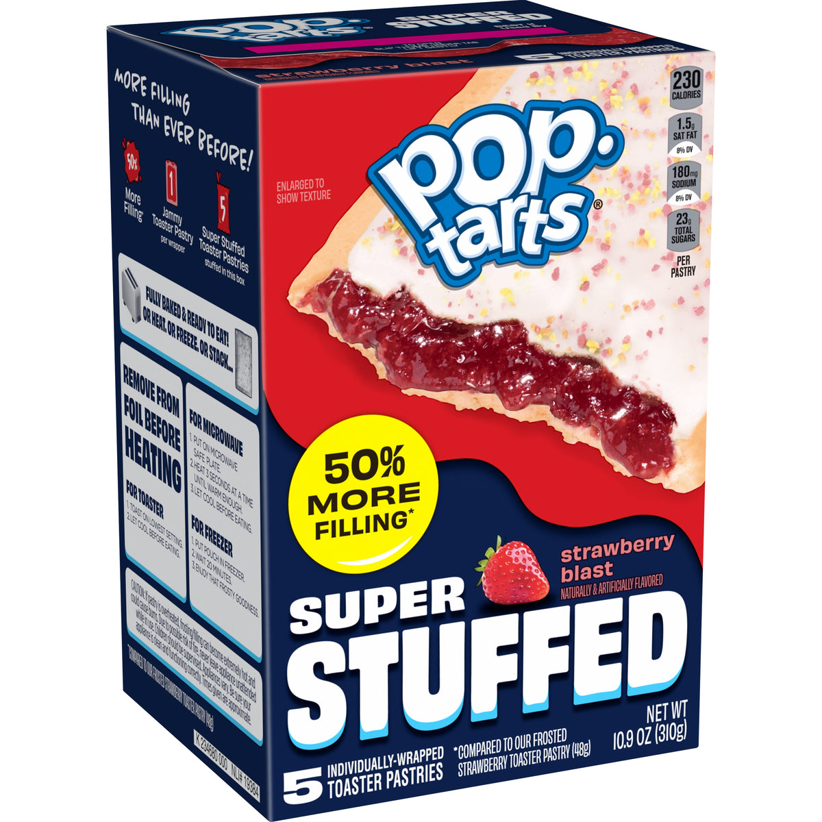 Pop-Tarts Super Stuffed Frosted Strawberry Blast 310g front of box