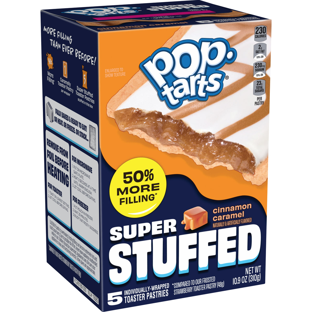 Pop-Tarts Super Stuffed Frosted Cinnamon Caramel 310g front of box