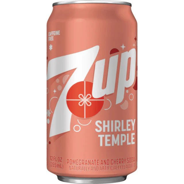 7up Shirley Temple soda can on a white background