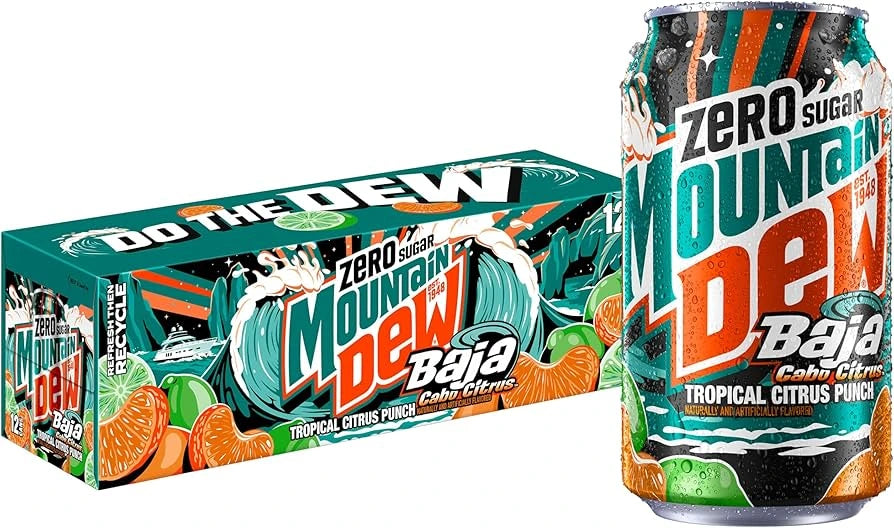 American Soda Cans Case of 12 (Fanta, Mountain Dew)