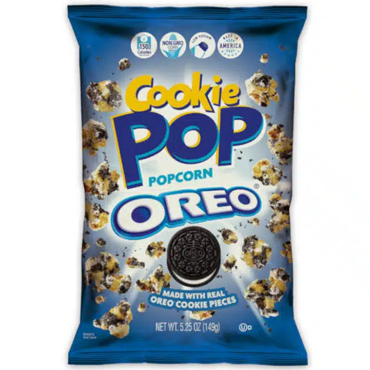 Oreo Cookie Pop popcorn packaging on a white background
