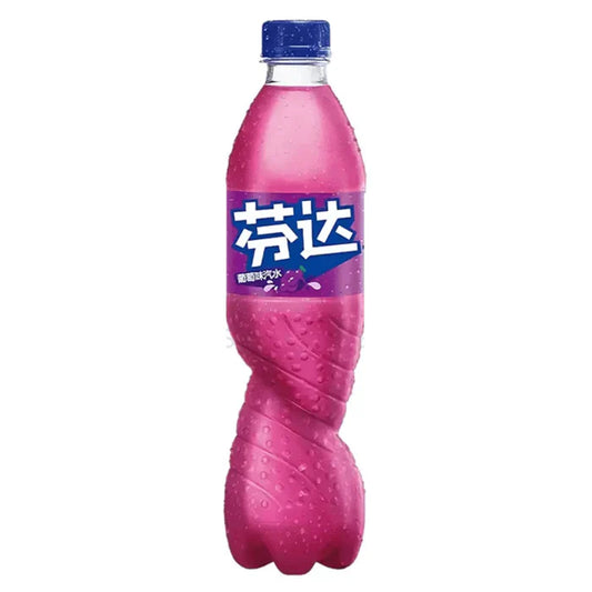 Pink bottle with blue cap on a white background