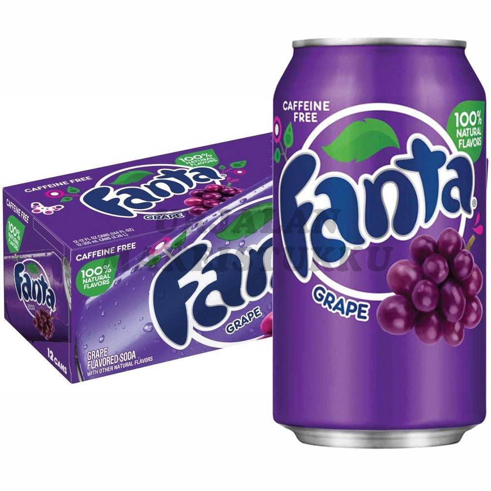 American Soda Cans Case of 12 (Fanta, Mountain Dew)