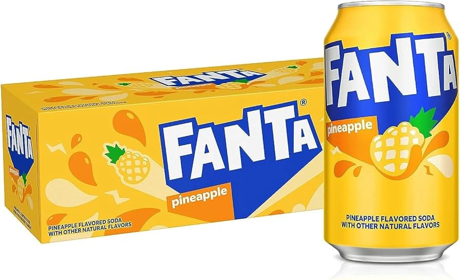 American Soda Cans Case of 12 (Fanta, Mountain Dew)