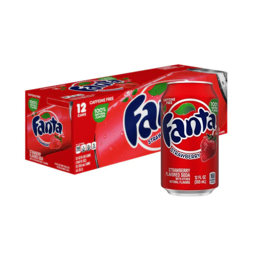 American Soda Cans Case of 12 (Fanta, Mountain Dew)