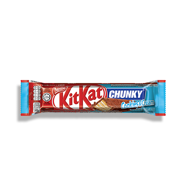 KitKat Chunky Cookies & Cream 38g chocolate bar, front of pack
