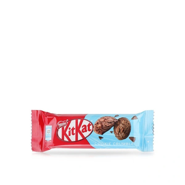 KitKat cookie crumble chocolate bar packaging on a white background