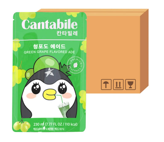Cantabile Green Grape flavoured ade pouch drink 230ml case of 10