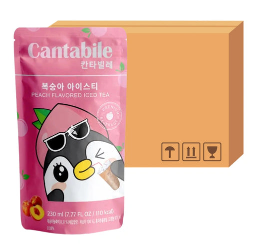 Cantabile Peach iced tea pouch drink 230ml case of 10