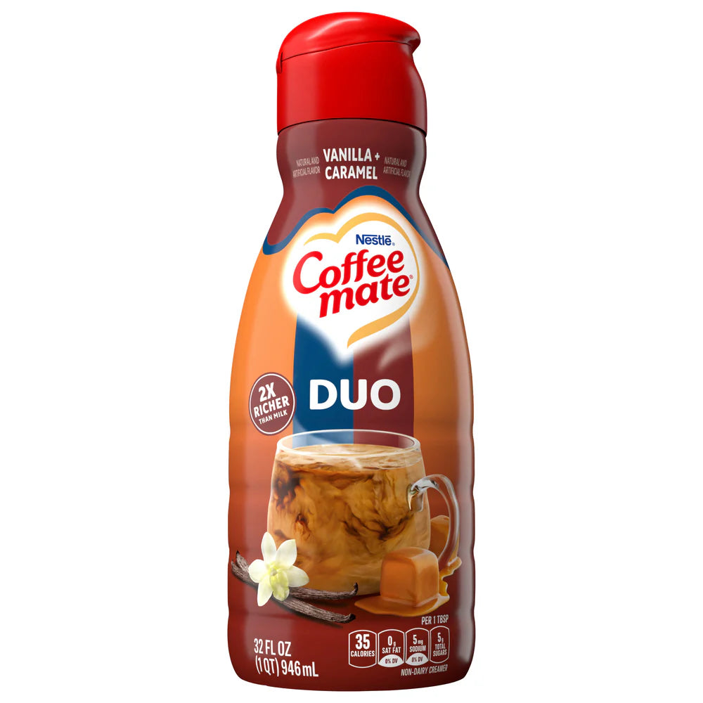 Coffee Mate Vanilla and Caramel coffee creamer bottle 946ml