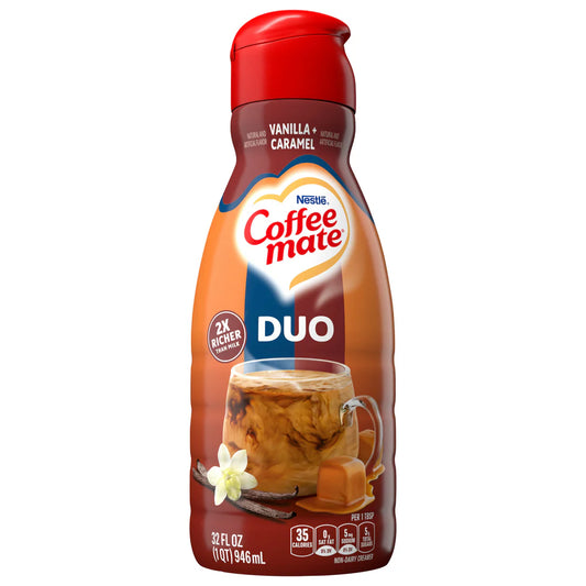 Coffee Mate Vanilla and Caramel coffee creamer bottle 946ml