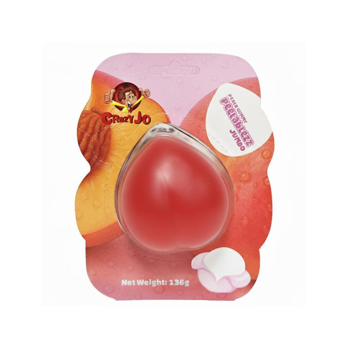 Crazy Jo Peelablezz Jumbo Peach Gummy 136g front-of-pack