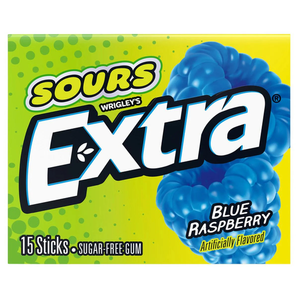 Extra Sours Blue Raspberry Sugar-Free Gum 15 Sticks