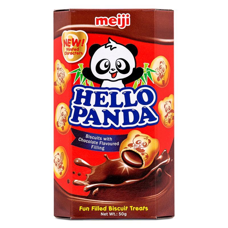 Meiji Hello Panda Chocolate Flavoured Filling Biscuits 50g single box