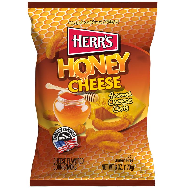 Herr's Honey Cheese Curls 170g front of pack