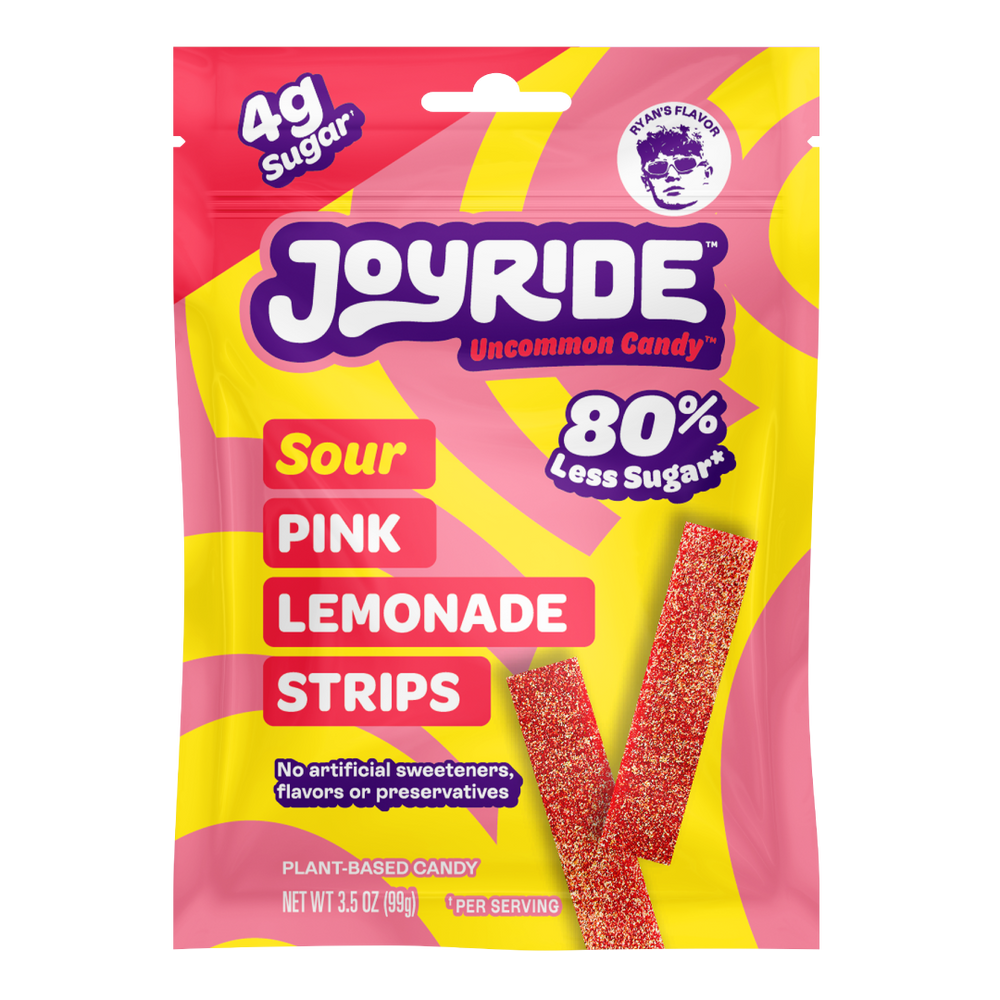 JOYRIDE Sour Pink Lemonade Strips 99g single pouch