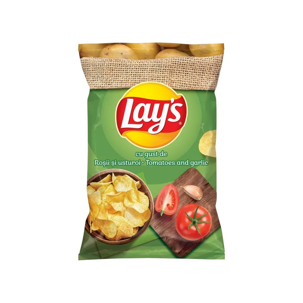 Lay's Tomatoes & Garlic 125g front-of-pack
