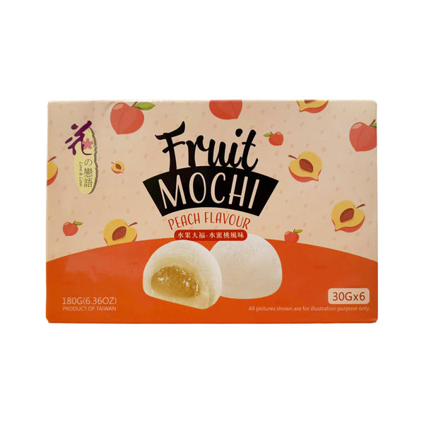 Love & Love Peach Fruit Mochi 180g box, front view