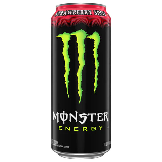 Monster Energy drink can with green logo on a white background