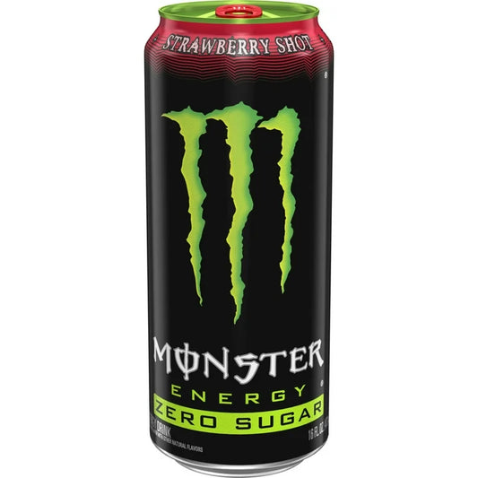 Monster Energy Zero Sugar strawberry shot can on a white background