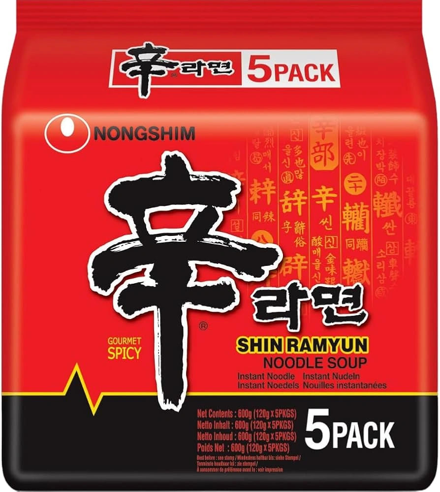 Nongshim Shin Ramyun spicy instant noodles multipack 5 x 120g