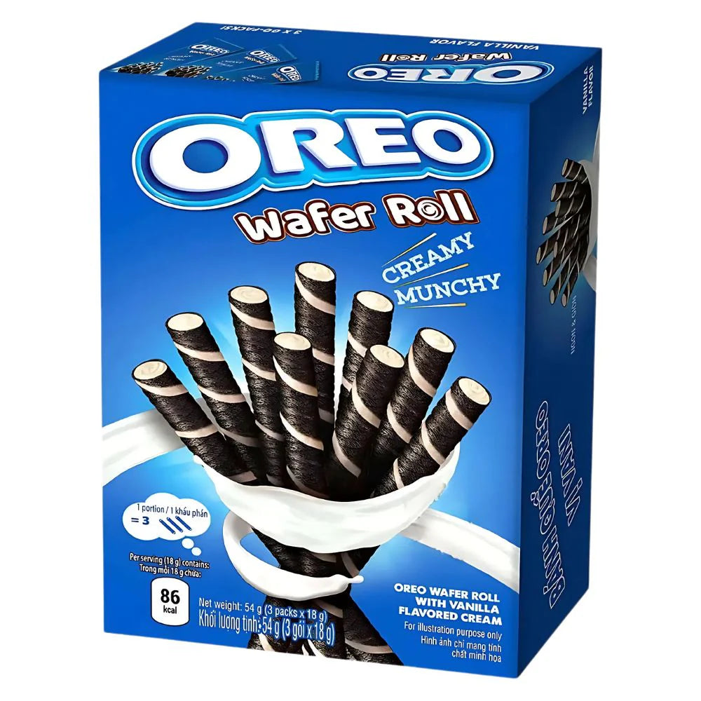 Oreo Wafer Roll Vanilla flavour snack from Vietnam 54g