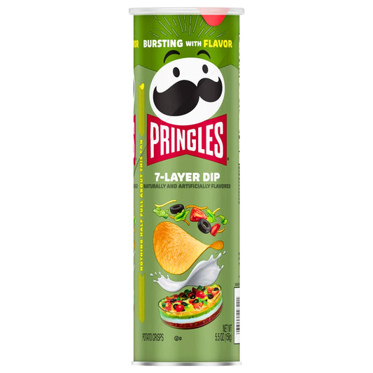 Pringles 7-Layer Dip packaging on a white background
