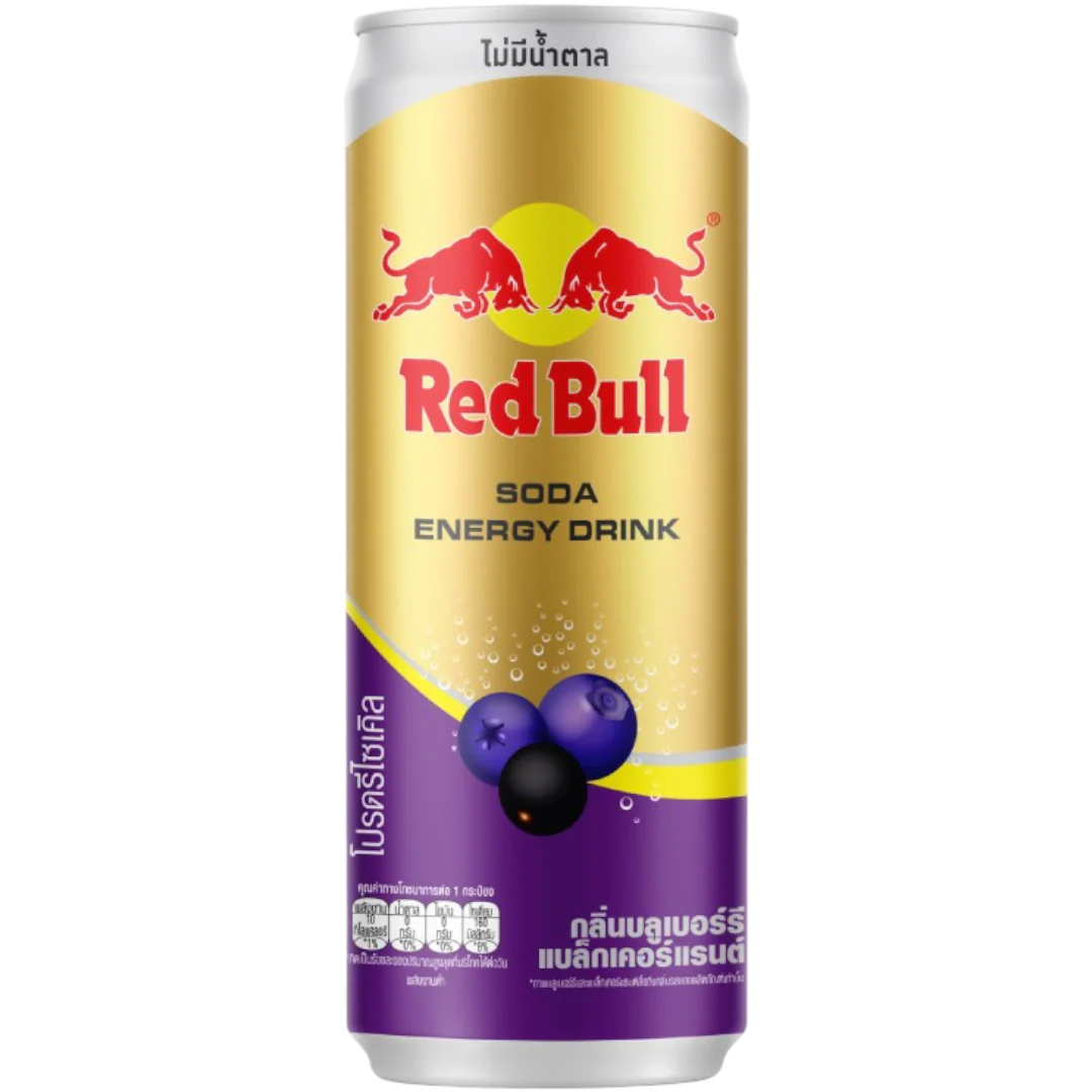 Red Bull Blueberry Blackcurrant Zero Sugar energy drink Thailand 250ml