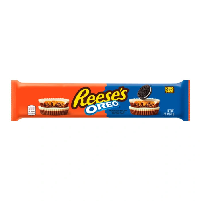 Reese's Oreo candy bar packaging on a white background