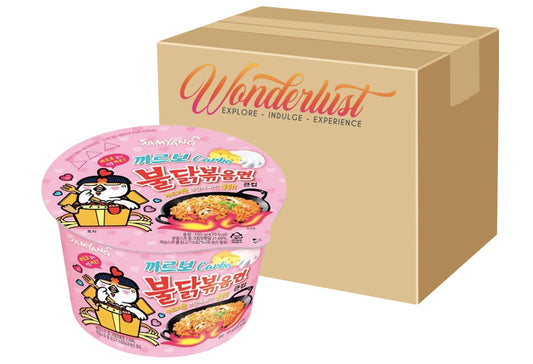 Wholesale case of Samyang Buldak Carbonara ramen – 16 x 105g big cup noodles