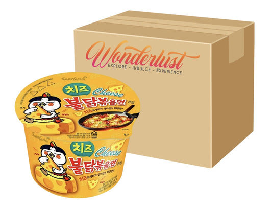 Wholesale case of Samyang Buldak Cheese hot chicken ramen – 16 x 105g big cup noodles