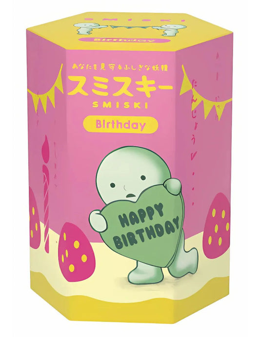 Smiski Mini Figure Birthday Series blind box containing one random collectible figure