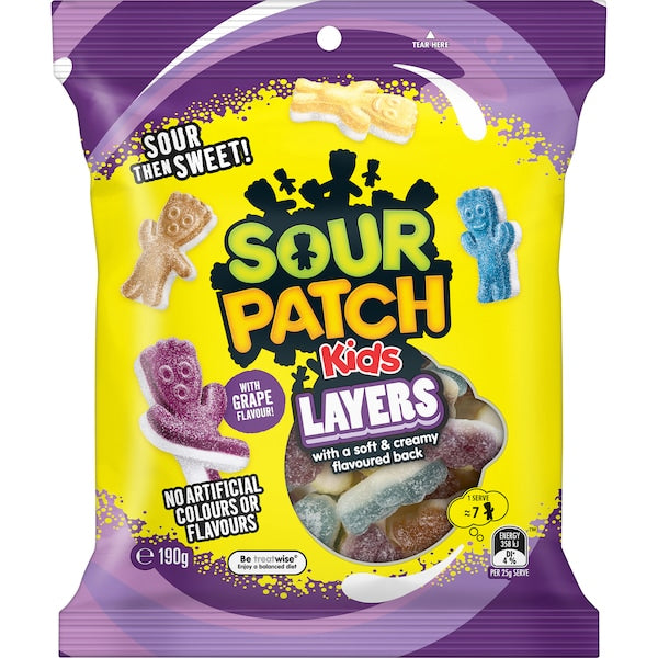Sour Patch Kids Layers Grape 190g pouch