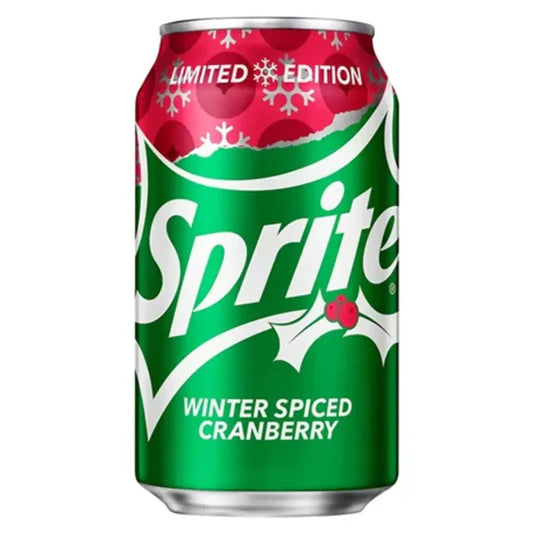 Sprite Winter Spiced Cranberry soft drink can 355ml