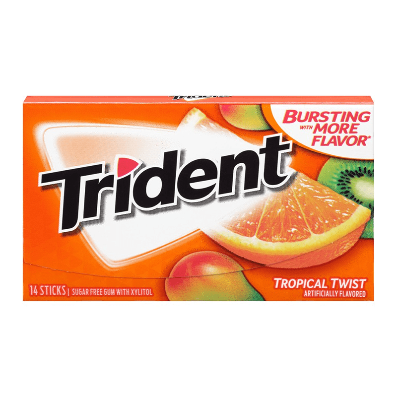 Trident Tropical Twist Sugar-Free Gum 14 Sticks