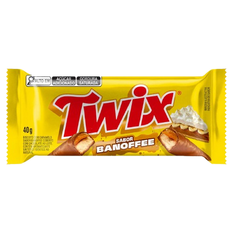 Twix Banoffee Brazil 40g yellow wrapper, front view