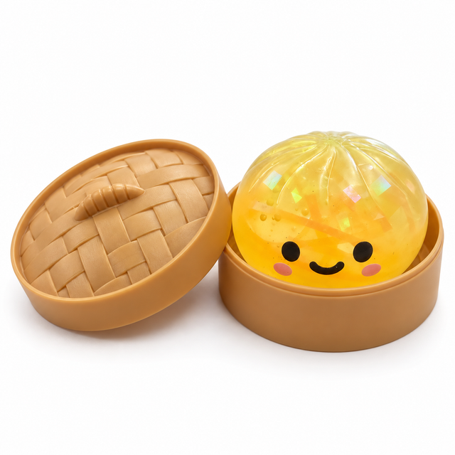 Diamond Dumpling sensory squishy toy in basket, assorted colours